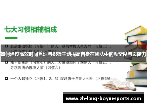 如何通过高效时间管理与积极主动提高自身在团队中的勤奋度与贡献力
